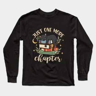 Just One More Chapter Cute Cat Book Lover Long Sleeve T-Shirt